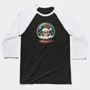 Santa Skull in a snow globe Baseball T-Shirt